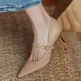Vintage Mary Jane Shoes Women Black High Heels Fashion Women Shoes Spring Autumn Mary Jane