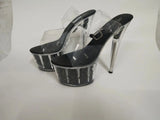 Women Sandals High Heels 17cm Fine heel Waterproof Sandals Female Shoes Flowers Platforms 7cm Transparent Crystal Wedding