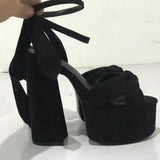 Women's Sandals High Platfrom Chunky Heels Shoes Summer Peep Toe Ankle Strap High Heels Party Shoes Sandalia
