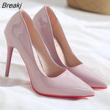 For Women 2023 Spring High Heel Pumps Sexy Foot Fetish Alternative Passion Sexy Red Bottom Pointed 10 CM Zapatos De