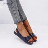 Women's Sandals Woman Peep Toe Sandals Female Elegant Flat Shoes 2023 Ballet Flats Plus Size 42 43 Shoes Woman Orange