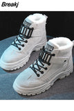 Women Winter Snow Boots 2023 New Fashion Style High-top Shoes Casual Woman Waterproof Warm Woman Female High Quality White