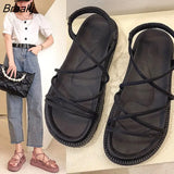 Women Sandals Fashion 2022 New Summer Design Open Toe Casual Shoes Platform Wedges Heel Ladies Ankle Strap Gladiator