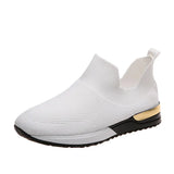 Net Sports Shoes, Girls, Elastic Cloth, Socks, Large-Size Breathable Sports Shoes, Single