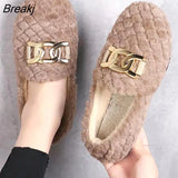 Autumn Winter New Outdoor Home Indoor Wool Bag with Cotton Shoes Anti Slip Warm Lady Beans Shoes 36-40