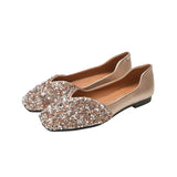 Women's Ballet Flats Fashion Princess Shoes for Casual Crystal Boat Shoes Sparkling Rhinestone Women Flats Lazy Loafers