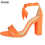 Women Open Toe Sexy Ankle Straps Sandals High Heels Summer Ladies Bridal Suede Thick Heel Pumps wedding shoes Dress Pump