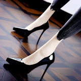 Breakj Luxury High Heels Women's Fine Heel Pointed Women's Shoes Sexy 12CM Single Shoes Black White Red Shoes Are Not