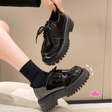 Breakj Wind Small Leather Shoes 2025 New Autumn Shoes Thick Back With Round Head Single Shoes Spring And Autumn Retro Lefu
