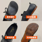 Fashion Women's Flat Shoes Spring Comfort Soft Sole Shoes Women's Casual Sneakers Lace Up Black White Shoes Women's