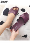 36-41 Women's Sandals Slippers Summer Zapatos Mujer Flat Shoes Mules 6 Female Peep Toe Soft Bottom Non-Slip