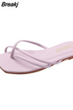 Slippers Women Summer Shoes Casual Flat Bottom Sandals Flip Flops Candy Color Indoor Outdoor Beach Slides Cross