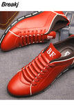 Autumn New Men Shoes Casual Sneakers Fashion Solid Leather Shoes Formal Business Sport Flat Round Toe Light