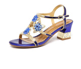 New Sandals Women's Summer Water Drill Shoes Fish Mouth Diamond-Encrusted Fashion Thick-Heeled