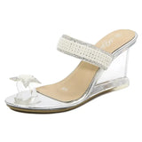 Wear Outside Summer Slippers Candy Color Sandals Ankle Strap 8CM Walk Show Super High Heels Peep Toe Wedding Women