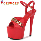 New Brand Women Sandals Summer Shoes Sexy Thick High Heels Platform Dress Party Wedding Shoes Woman Pumps Stripper