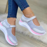Breakj Single-Shoe Women's New Thick-Soled Flying Weaving Breathable Magic Sticker Mesh Sneakers