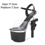 Women Shoes 2023 Luxury Brand Wedding Dress 2023 Bride Shoes Platform Sandals Super High Heels Transparent Heels Sexy