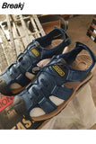 Men Sandals Genuine Leather Men Casual Shoes Outdoor Men Leather Sandals for Men Beach Shoes Roman Shoes Plus Size