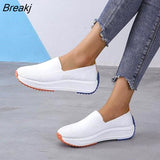 women summer pumps low heels wedges breathable mesh slip on sneakers plus size shoes woman