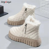 Women's Shoessnow Boots Platform Shoes Warm Cotton Shoes Short Boots Outdoor Casual Shoes High Quality Women White