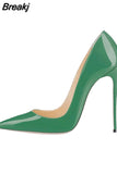 Color Classical Women Pumps 12 cm Stilettos Shallow Pointed Toe Thin High Heels Woman Party Shoes Pink color QP004