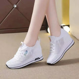 Women Wedges Platform Breathable Casual Woman Fashion Sneakers Height Increasing Vulcanize 2024 Zapatillas Deporte Zapatos