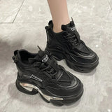 Heels White Sneakers for Women Spring 2023 Chunky Platform Women's Sports Shoes Fashion Thick Bottom PU Leather