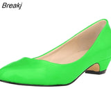 dignified Women's Round Toe Casual Shoes PU Leather Low Heels Pumps Flat wedding shoes