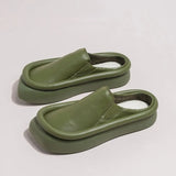Platform Green Woman Slippers Fashion Women Summer Shoes Designer Flip Flops Outdoor Beach Slippers Flat Leather