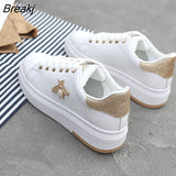 Women Casual Shoes 2021 New Women Sneakers Fashion Breathable PU Leather Platform White Women Shoes Soft Footwears