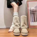 Breakj Artificial Short Wool Suede Boots Boots Thick Heel Bottom A Rubber Snow Boots Heel