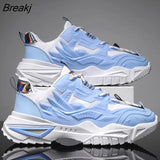 Seasons Men's Trendy Shoes Fashion New Platform Trend Retro Reflective Sneakers Thick-soled Casual Male Vulcanized