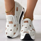 Casual Shoes Woman Summer 2023 white blue Mesh Vulcanized Shoes Rubber Sole Slip on Comfortable Female Shallow Sneakers