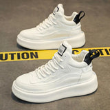Sneakers High Top For Men Vulcanized Leather Shoes Platform Sneakers Fashion Mens Skateboard Shoes