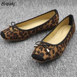 Leopard Ballet Women Slip on Loafers Ladies Ballerina Platform Flats Comfortable Casual Flat