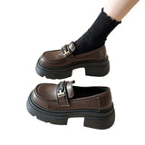 Shoes Women's 2024 New Autumn Thick-Soled Vintage Shoes With British Style Small Leather Shoes Black Shoes Jk Single