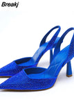 Party Shoe and Bag Set Sexy Heels Shallow Mouth Pointed Pumps Lace-Up Sandals Ladies Slip on Golden Crossdressers