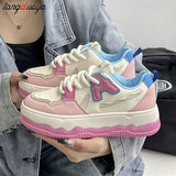 Casual Sneakers for Women Platform Breathable Running Sports Chunky Shoes Student Comfortable Kawaii Ladies Footwear