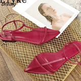 Rome Style Flat With Gladiator Beach Sandals Ladies Casual Pointed Toe Ankle Buckle Strap Summer Shoes Women Black
