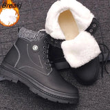 Boots Men Snow Boots Winter Warm Lace-up Men Shoes 2021 New Fashion Martine Boot Plush Winter Shoes Men's Tooling
