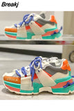Womens Trainers Shoes Summer Sneakers Woman-shoes Platform Running 2023 Fashion Roses Thick Sole Heels Lace-Up Med Cotton