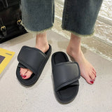 Med Ladies' Slippers Luxury Slides Platform Big Size Designer Summer Rubber Flat PU Fashion Hook & Loop Cotton