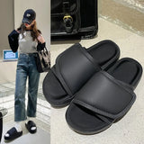 Med Ladies' Slippers Luxury Slides Platform Big Size Designer Summer Rubber Flat PU Fashion Hook & Loop Cotton