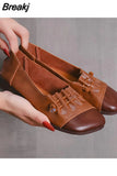Women Flats Retro Shoes New Shallow Mouth Shoes Retro Slip On Fashion All-Match Women Shoes Women Casual Fashion Chaussure