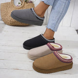 Hot Autumn Winter New Slippers Women's Warm Cotton Slippers Lace Half Slippers Snow