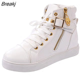 Autumn Women Shoes Sneakers Women Canvas Shoes Ladies High top Sneakers Womens Flats Black Blue Leopard Shoes