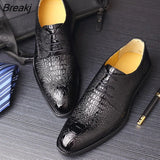 Men'sDress Leather Shoes Lace-Up Wedding Party Shoes Mens Business Office Oxfords Flats Plus Size Men Fashion