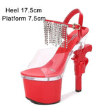Women Shoes 2023 Luxury Brand Wedding Dress 2023 Bride Shoes Platform Sandals Super High Heels Transparent Heels Sexy