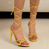 Summer Elegant Strap Solid Color Square Toe High Heels Open Toe Fashion Sexy Banquet Women's Shoes pumps women